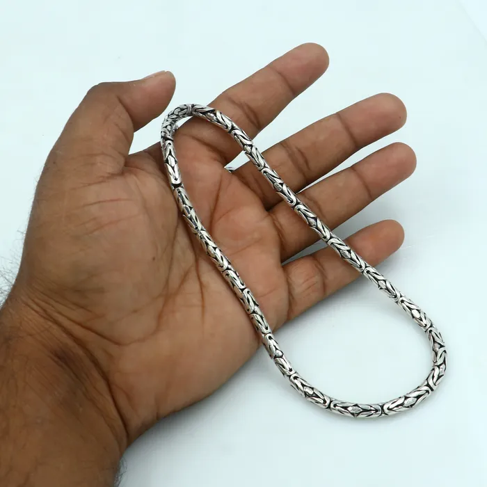 TRIBAL ORNAMENTS Rings 925 Silver Vintage design handmade solid byzantine silver chain customized tribal belly dance jewelry from india ch266