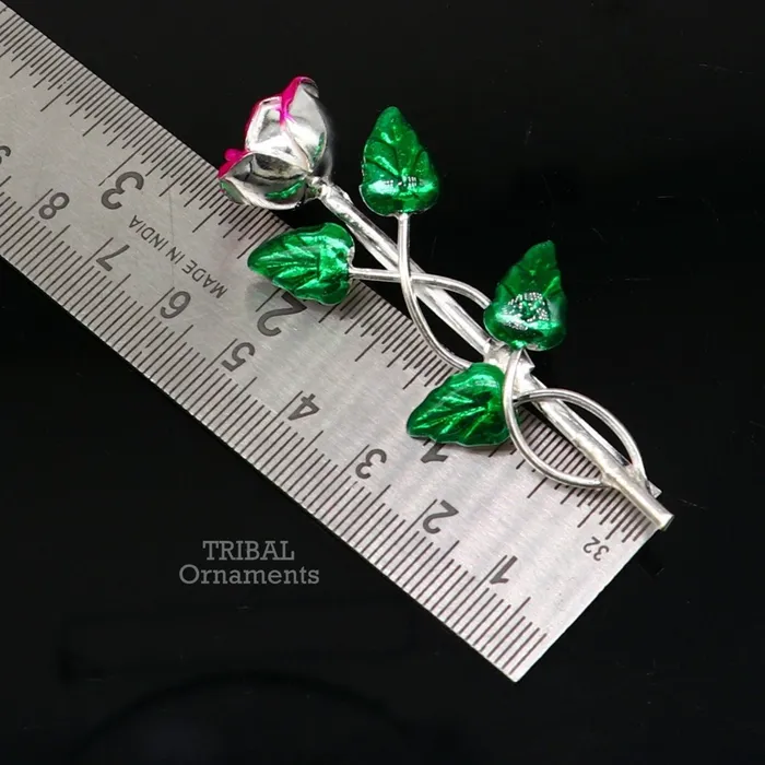 TRIBAL ORNAMENTS Rings 925 sterling silver handmade rose flower design mens brooch for shirt or suit blazer suit amazing wedding party jewelry for mens su746