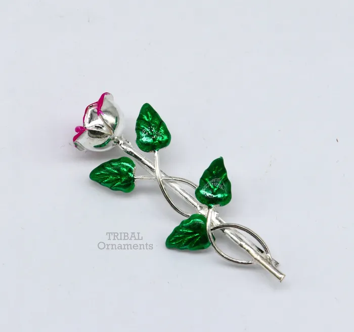 TRIBAL ORNAMENTS Rings 925 sterling silver handmade rose flower design mens brooch for shirt or suit blazer suit amazing wedding party jewelry for mens su746