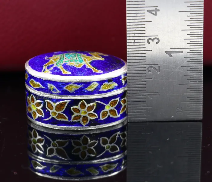 TRIBAL ORNAMENTS Rings 925 sterling silver trinket box kajal boxcasket box bridal oval shape box collection container box eyeliner box gifting art stb364 TRIBAL ORNAMENTS Rings 925 sterling silver trinket box kajal boxcasket box bridal oval shape box collection container box eyeliner box gifting art stb364