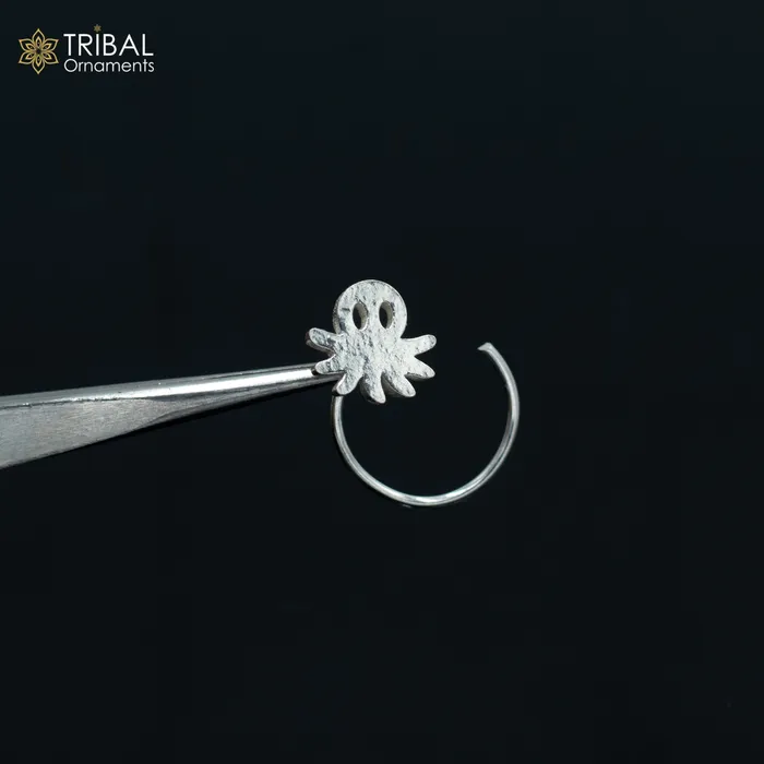 TRIBAL ORNAMENTS Rings 925 sterling silver unique design handmade fabulous nose pin u band tribal jewelry np85