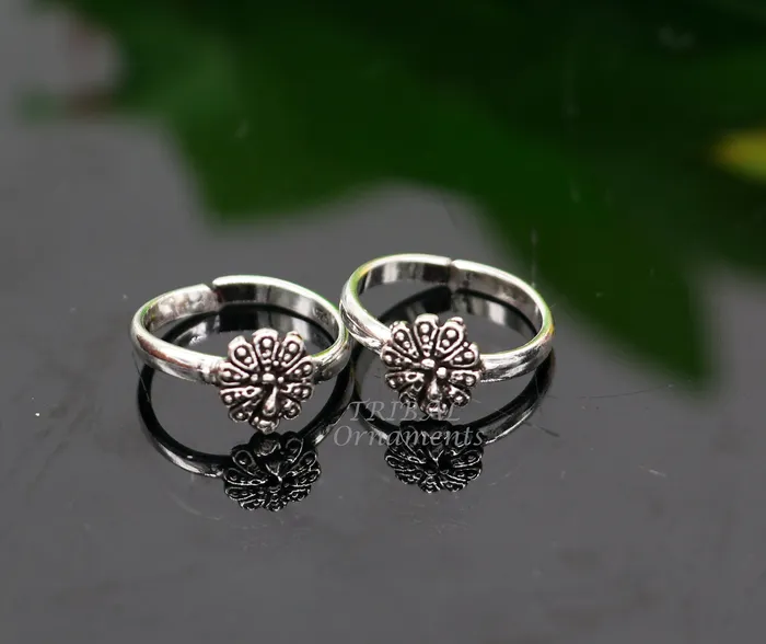 TRIBALORNAMENT 925 sterling silver handmade fabulous peacock design toe ring band tribal belly dance vintage style ethnic tribal brides jewelry ytr62 Rings