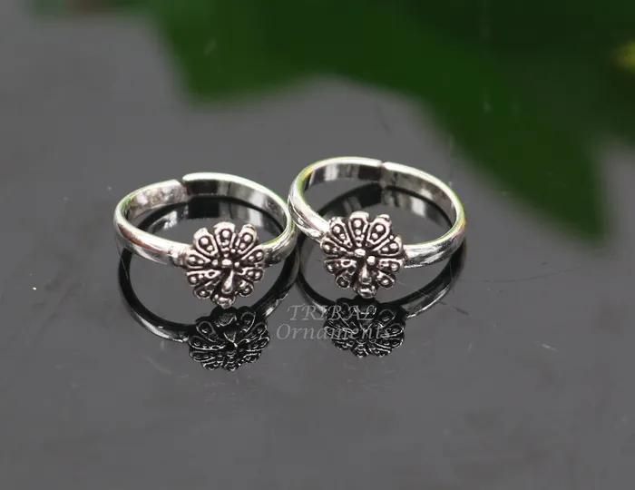 TRIBALORNAMENT 925 sterling silver handmade fabulous peacock design toe ring band tribal belly dance vintage style ethnic tribal brides jewelry ytr62 Rings