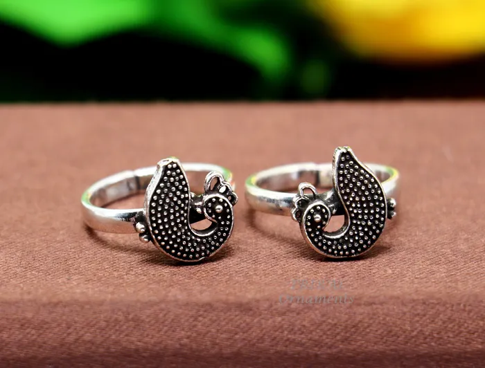 TribalOrnaments Rings 925 sterling silver handmade fabulous peacock design toe ring band tribal belly dance vintage style ethnic jewelry ytr38 TribalOrnaments Rings 925 sterling silver handmade fabulous peacock design toe ring band tribal belly dance vintage style ethnic jewelry ytr38