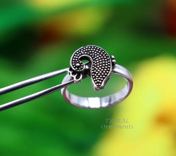 TribalOrnaments Rings 925 sterling silver handmade fabulous peacock design toe ring band tribal belly dance vintage style ethnic jewelry ytr38
